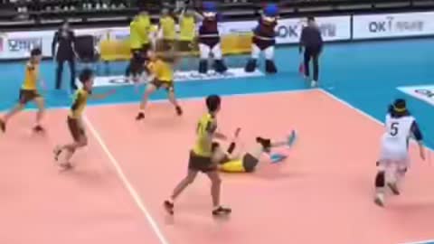 Amazing Save in volleyball game