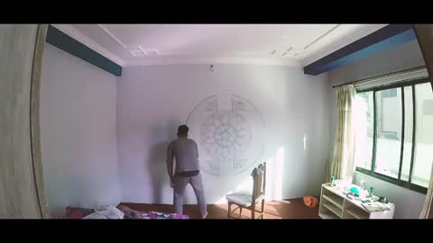 Making mandala in my room wall