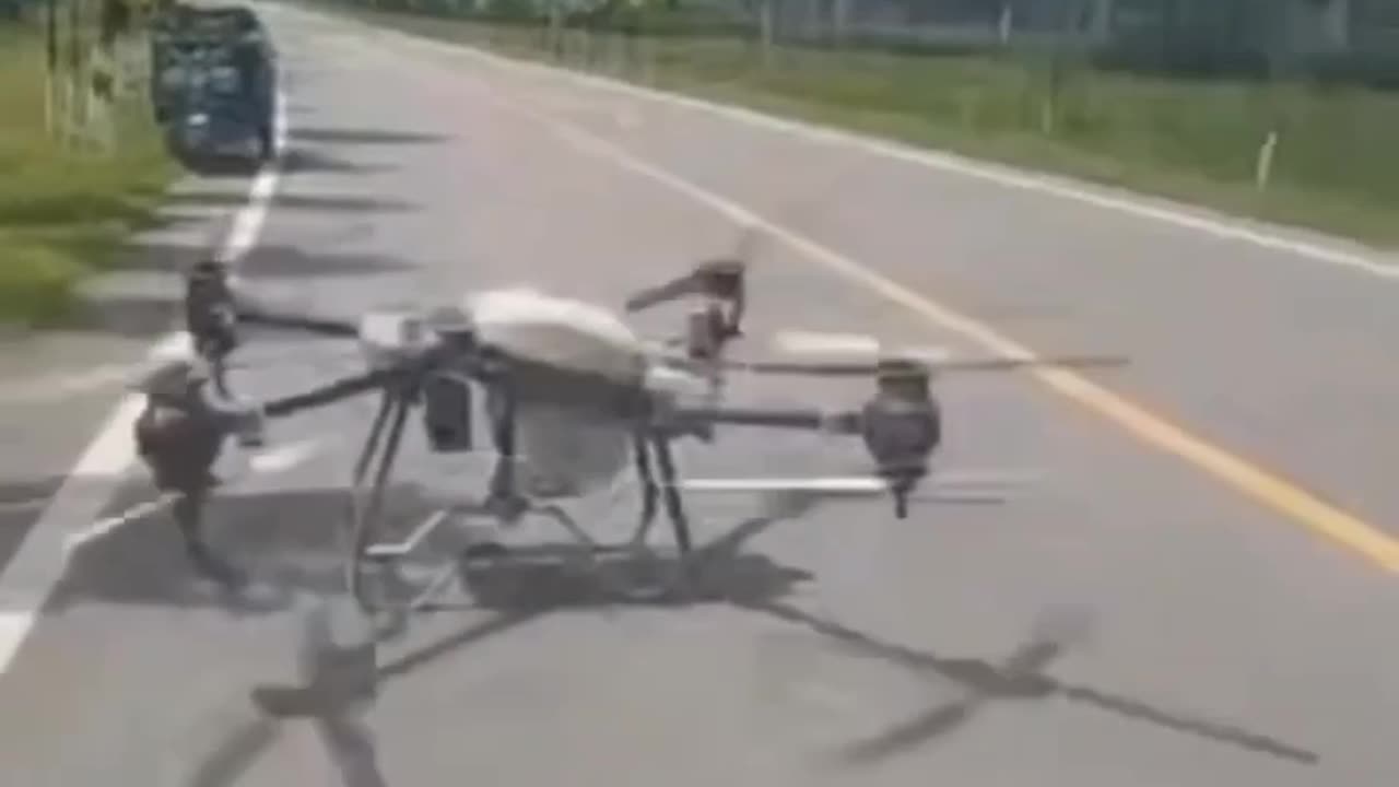 Massive 8 Rotor Drone Hit By Speeding Truck(Insane)