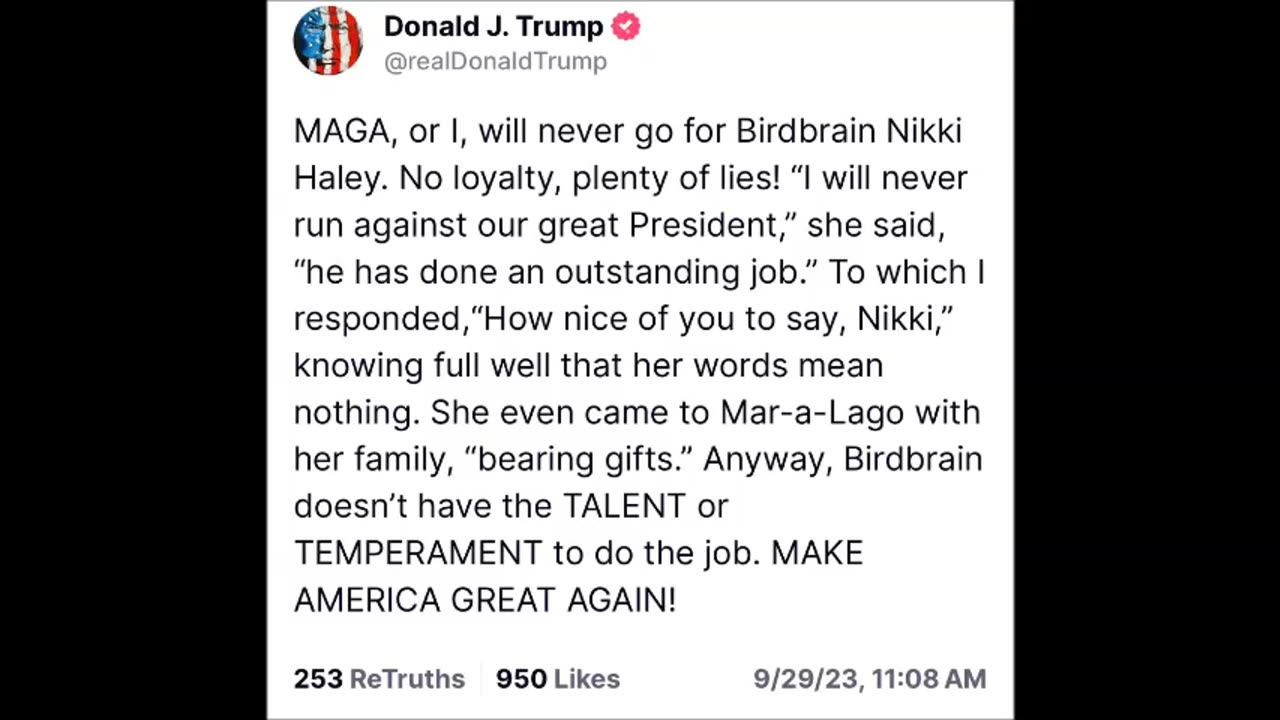 Mr T - Birdbrain Nikki Haley