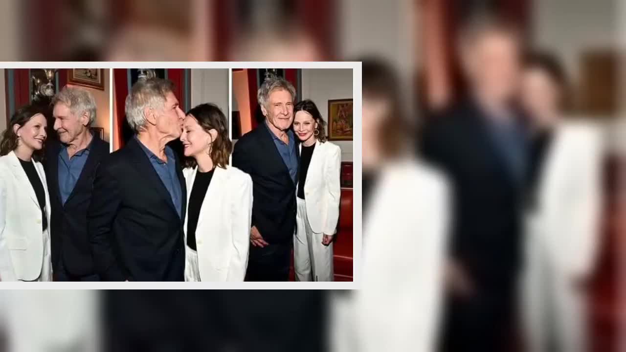 Harrison Ford, 80, kisses wife Calista Flockhart, 58, in loved-up display at a.f.t.er party