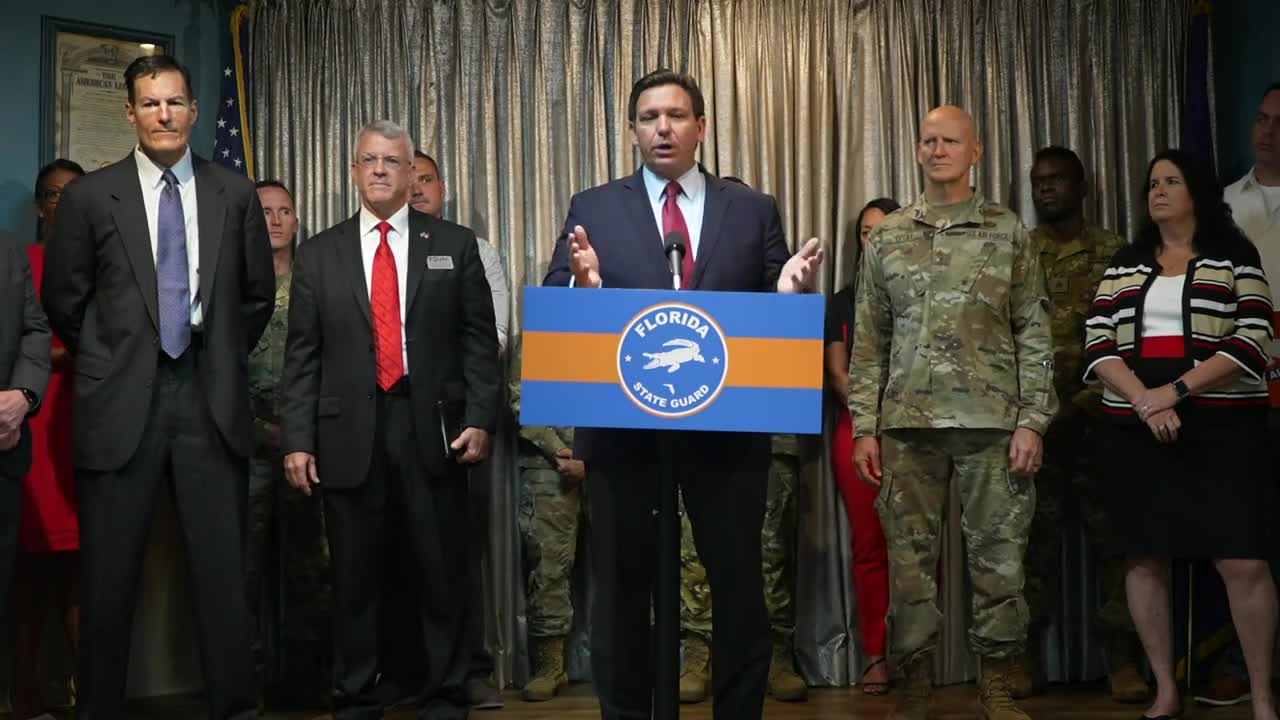 Gov. Ron DeSantis unveils the Florida State Guard and introduces the FSG’s first director.