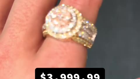 Solid Gold & Natural Diamond Men's Cluster Ring