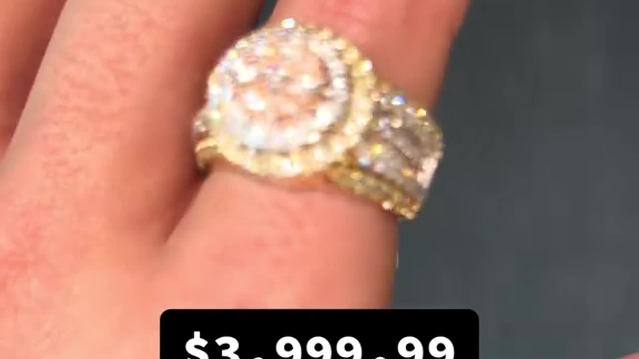 Solid Gold & Natural Diamond Men's Cluster Ring