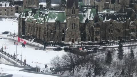 Metal fence is being erected at the Parliament of Canada in Ottawa.