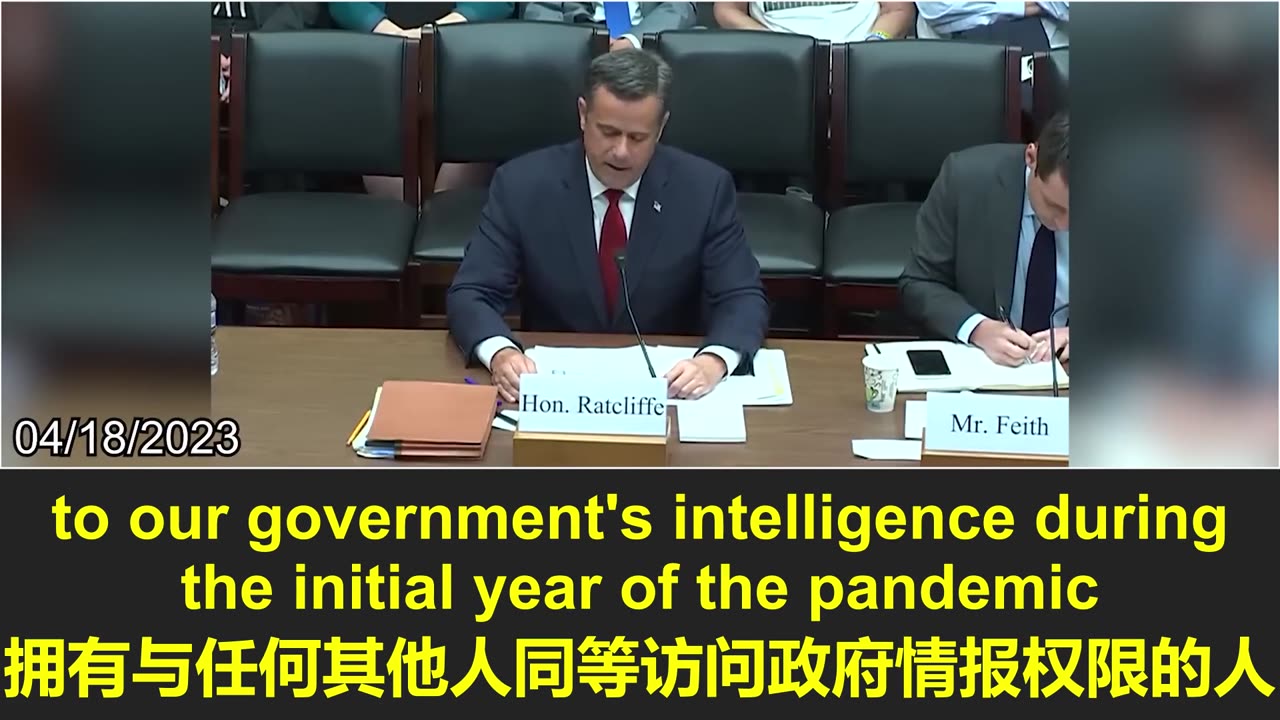 川普任命的“对华强硬派”中情局局长拉特克利夫支持新冠病毒源自武汉实验室的说法