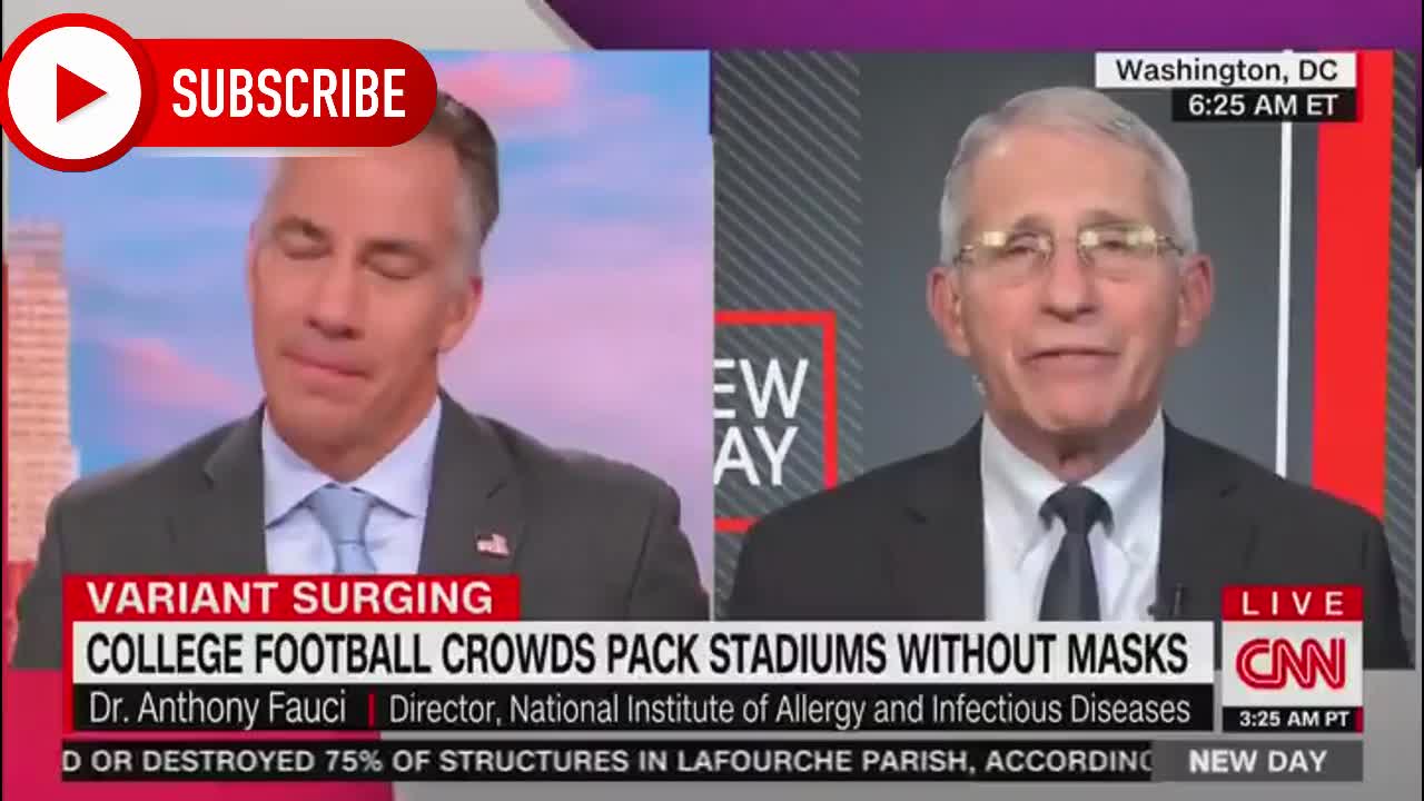 Dr. Fauci on College Football Fans " attending Premiere without Masks " We need Mask Mandates Now