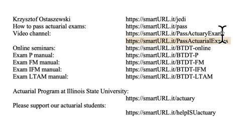 Exam FM exercise for March 27, 2022