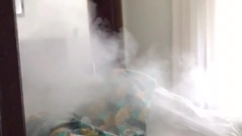 Use fire extinguisher to wake men up