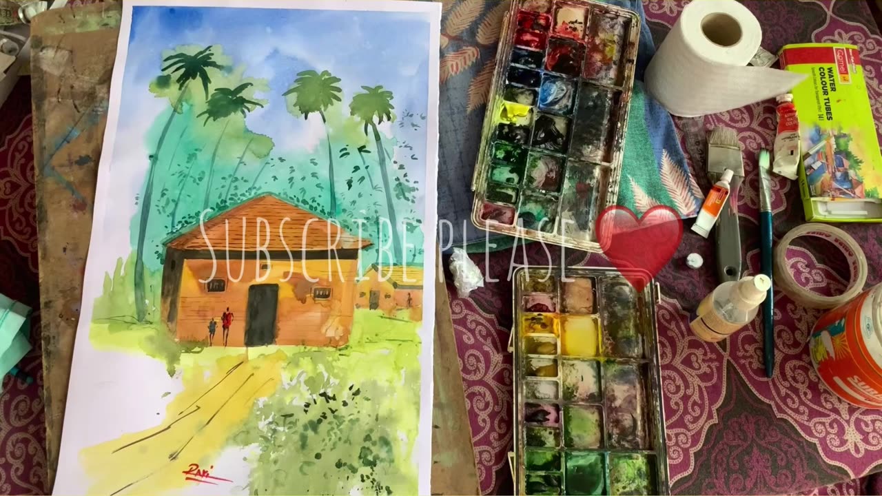 Let’s play with watercolour 🫡🫡 follow me
