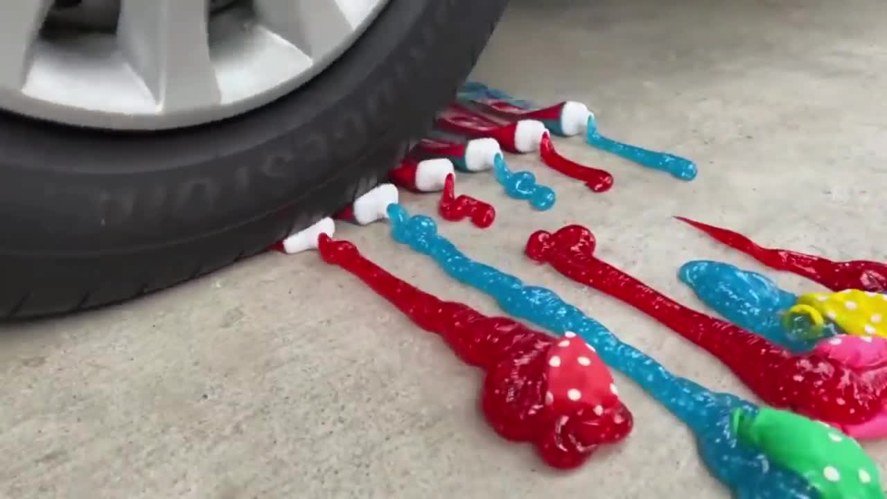 SatisFying relaxing crushing crunchy soft things by car videos