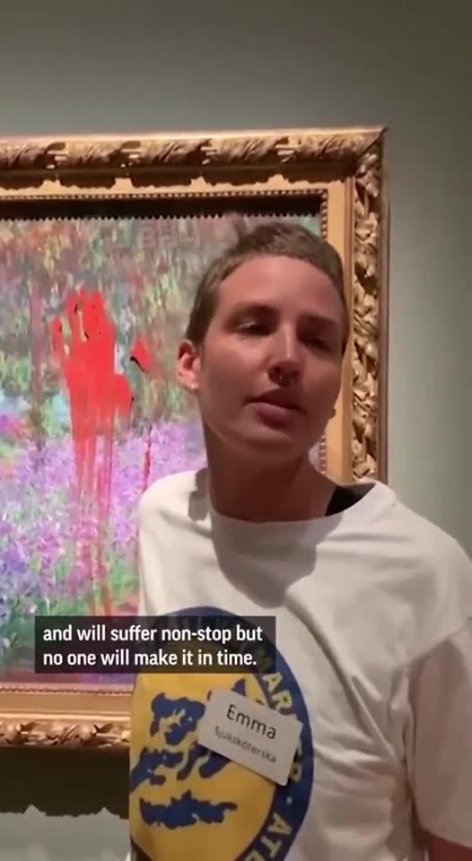 Swedish eco-fascists destroy Claude Monet's work "The Artist's Garden at Giverny".