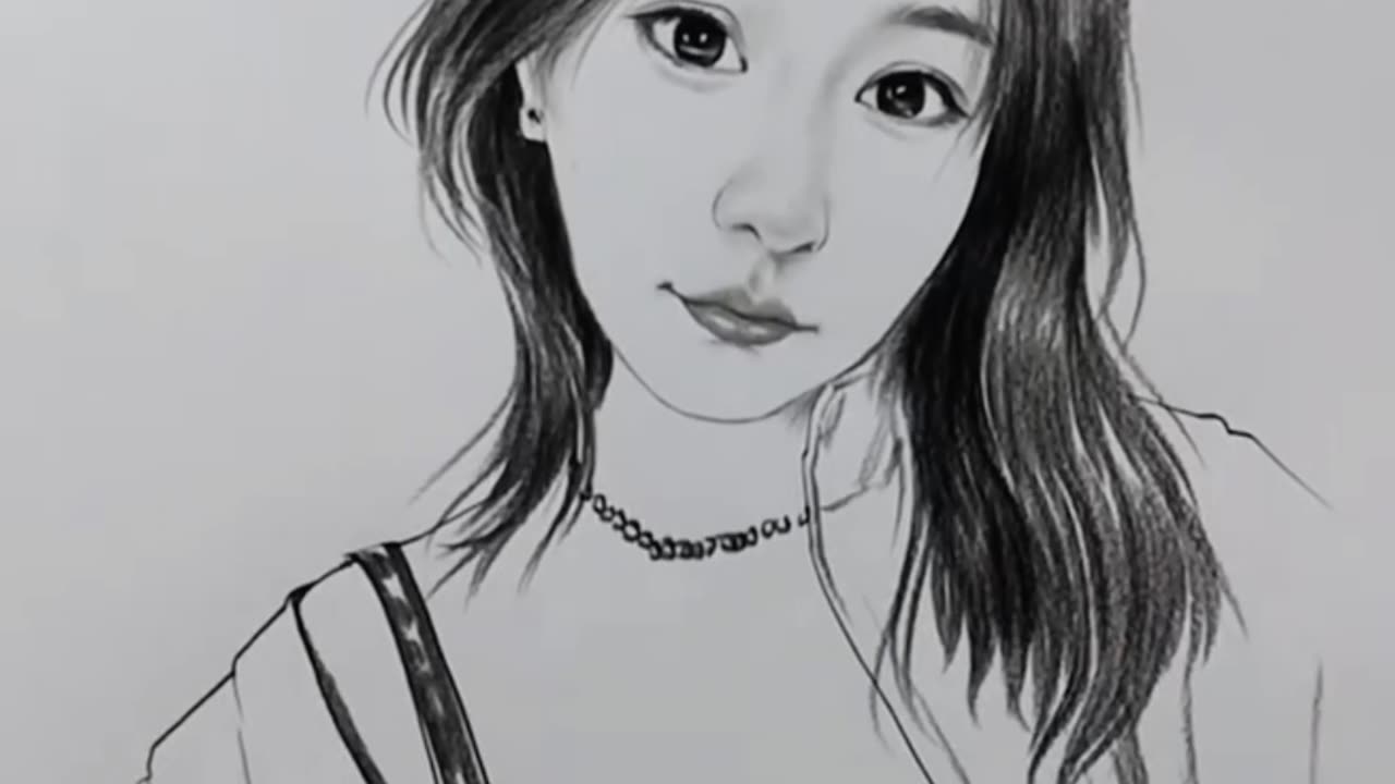 Today new girl Drawing 👧 art Drawing 🎨