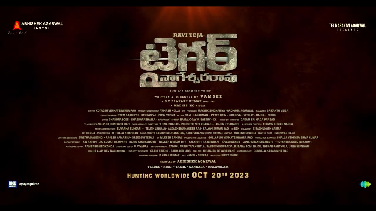 Tiger Nageswara Rao Trailer - Telugu | Ravi Teja | Vamsee | Abhishek Agarwal