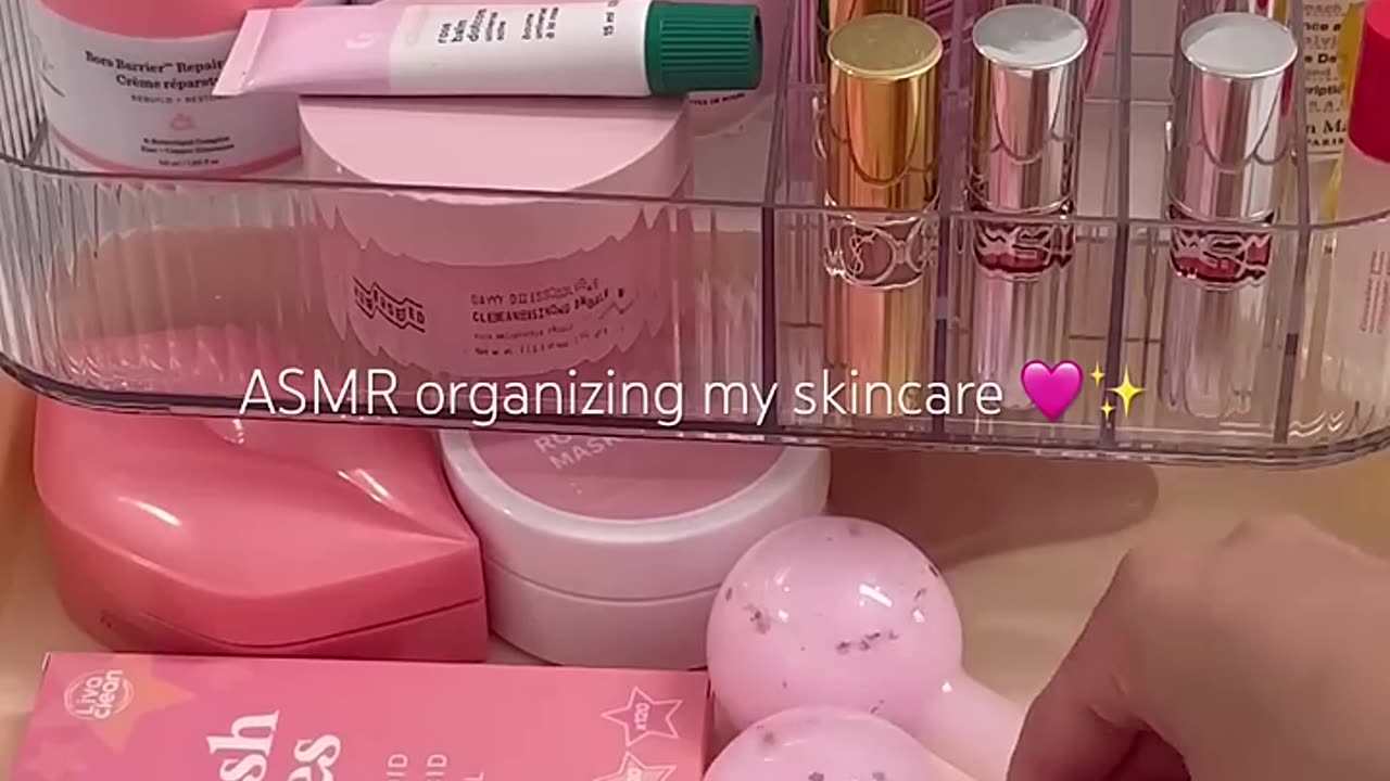 ASMR Aesthetic Skincare Organizing 🩷✨