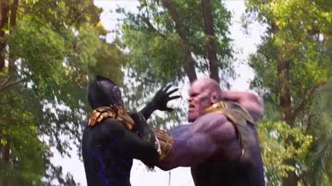 Wakanda fight scene with Thanos