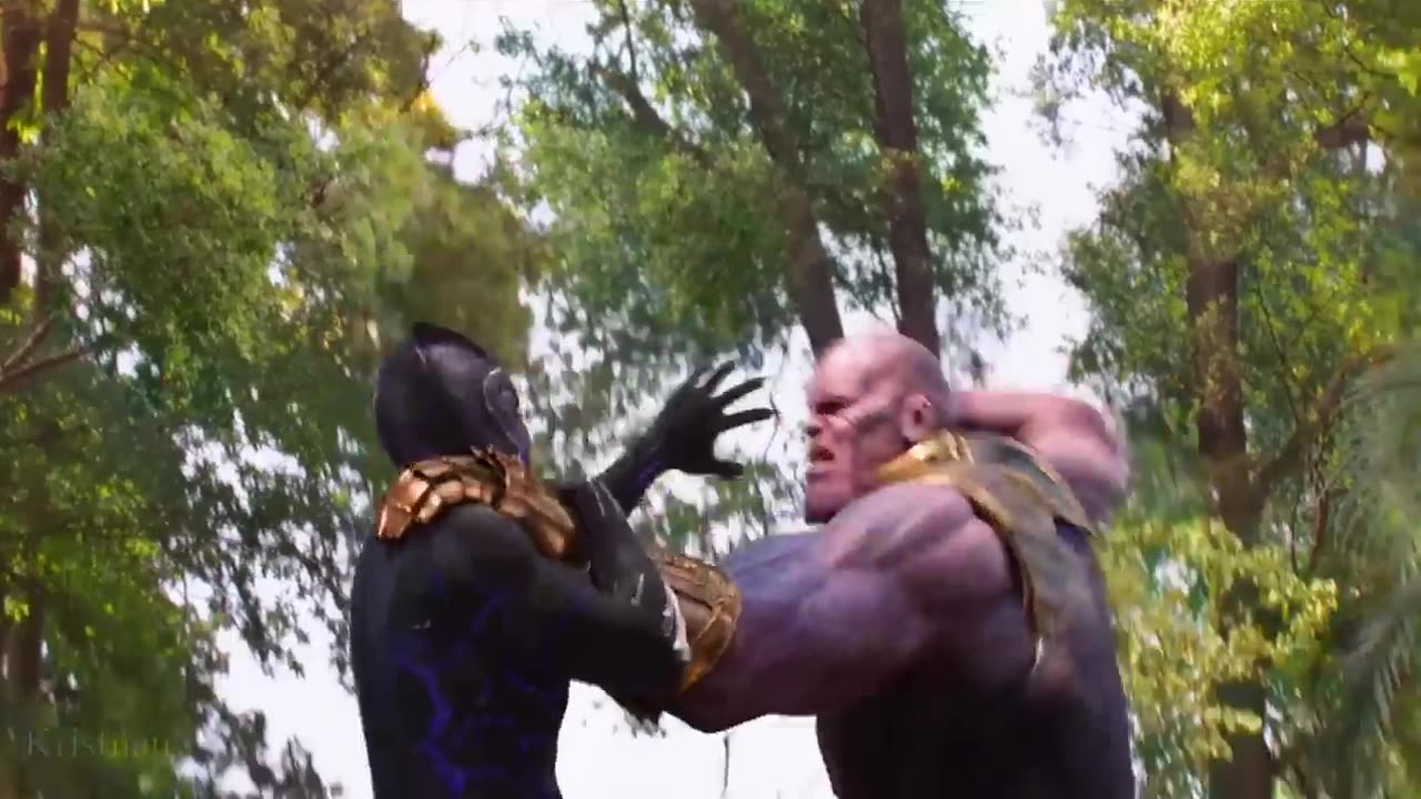 Wakanda fight scene with Thanos