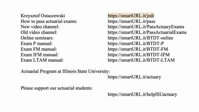 Exam IFM exercise for July 10, 2021