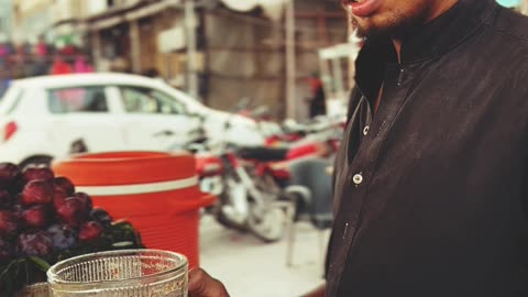Plum Juice/ Aloo Bukhara Sharbat - Street Food