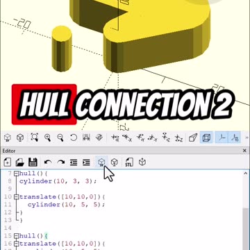 OpenScad: Progressive Hulls #openscad #3dprinting #cad