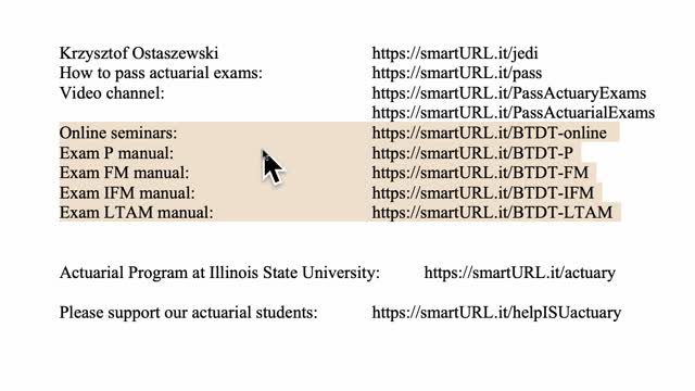 Exam LTAM exercise for September 18, 2021