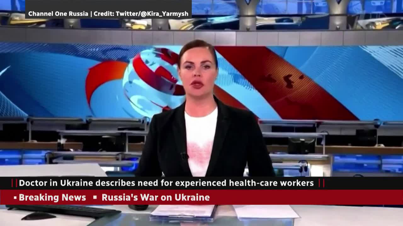 Journalist with anti-war sign interrupts Russian state newscast- News