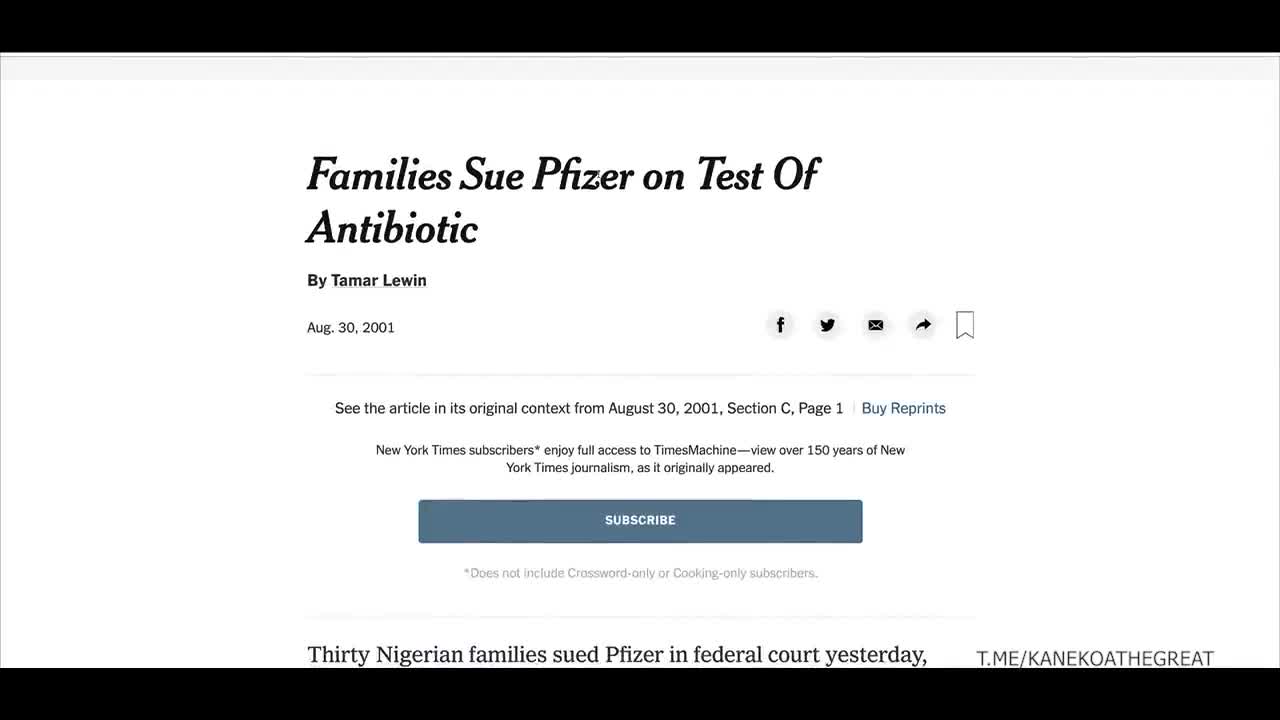 Pfizer Settled In Court For $75 Million For Using 'Nigerian Children As Human Guinea Pigs'