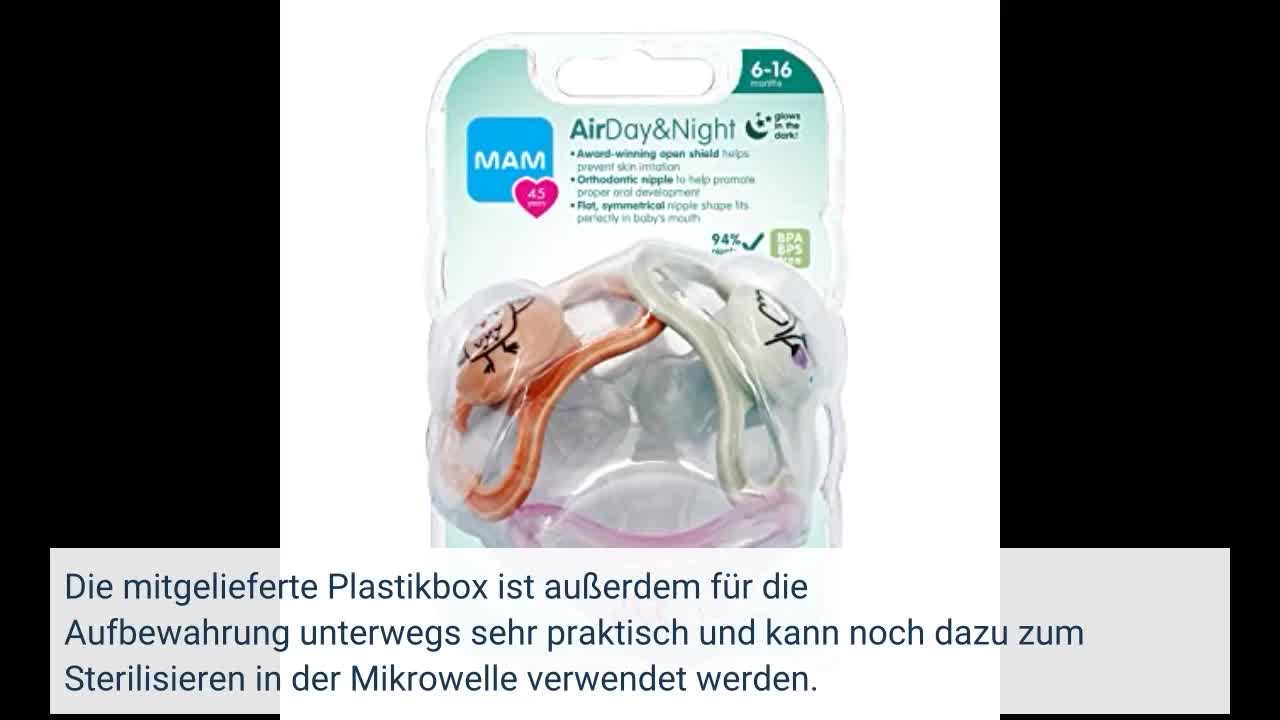 MAM Supreme Schnuller im 2er-Set, Babyschnuller für eine gesunde Zahn- und Kieferentwicklung, beugt