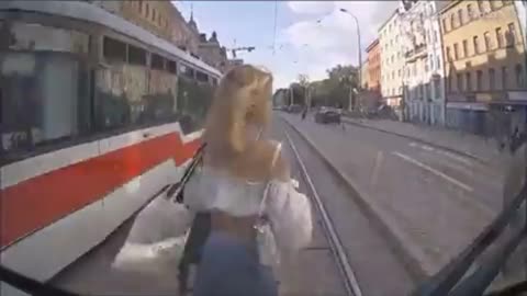 Oblivious young woman faces catastrophe