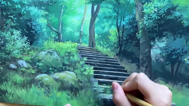 The art teacher will take you into the world of paintings and feel the summer forest
