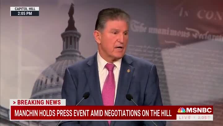 Manchin says he will "not support a bill that is this consequential"