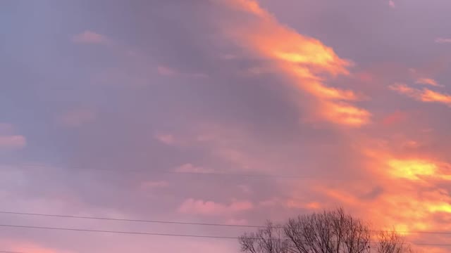 Colorful sunset on the river
