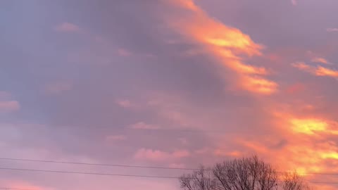 Colorful sunset on the river