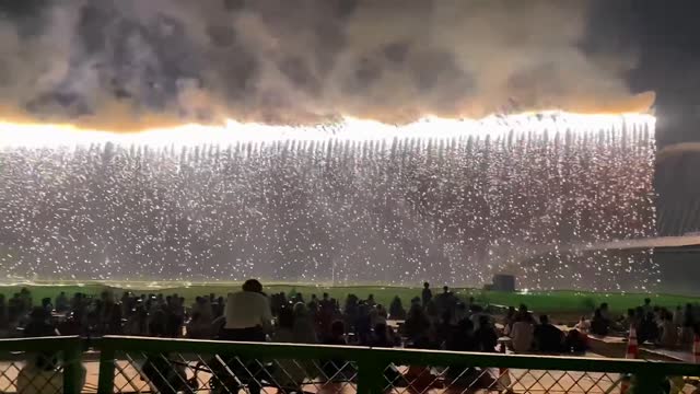 The waterfall fireworks