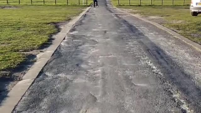 Dad Filming Son on Bike Ride Hits a Barrier