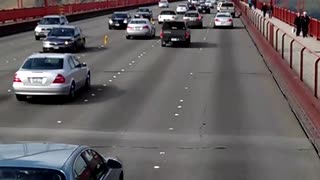 Driving across The Golden Gate Bridge on Double Decker Bus