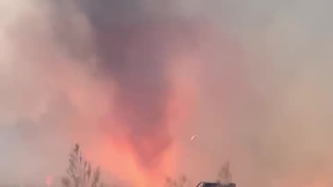 Louisiana shows an intense firenado swirling amid the Pirates Cove fire.