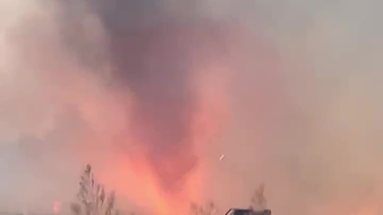 Louisiana shows an intense firenado swirling amid the Pirates Cove fire.