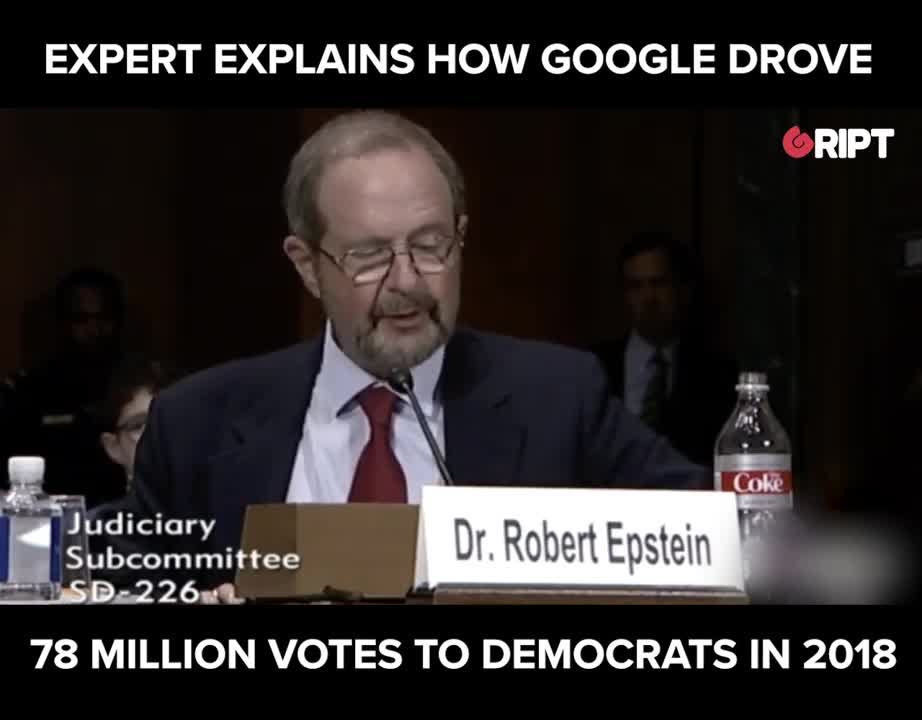 Expert shows how bias in Google search results may have shifted 78 MILLION votes to the Democrats.