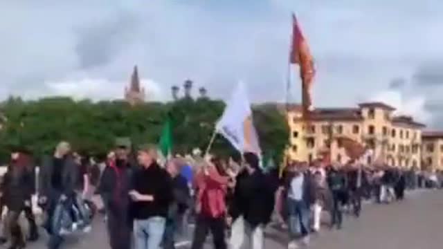 "NATO is a killer!" A protest against NATO in Verona, Italy