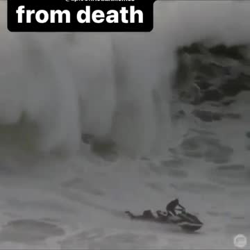 On the ocean with big waves we save a man