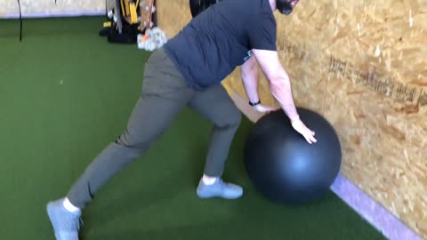 Stability Ball Yoga Push Up To Wall