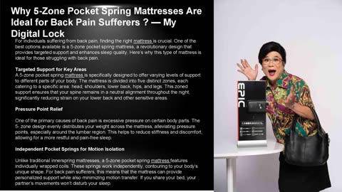 Why 5-Zone Pocket Spring Mattresses Are Ideal for Back Pain Sufferers ? — My Digital Lock