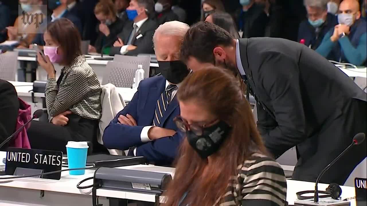 Biden appears to fall asleep during COP26 opening speeches