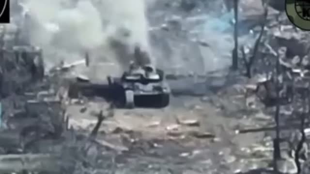 Ukrainian troops blow up Russian tanks one -by-one in Donbas