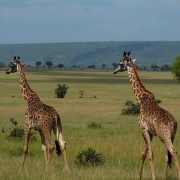 A giraffe follows her lover
