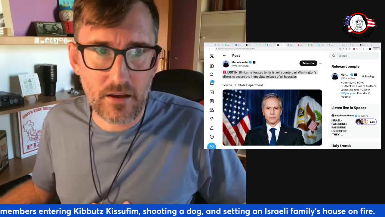 Off Topic Show #227 - Chinese Consulate, Bomb Threat,Rally Turns Violent, Israel-Gaza Conflict