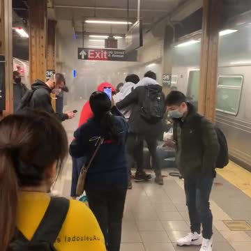 A lady in red jacket is alleged to put fake blood on the ground