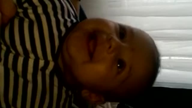 Hilarious baby laughing for the first time