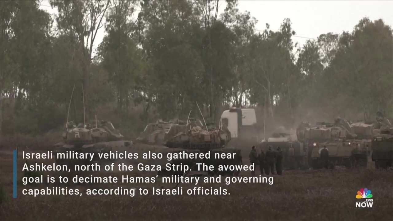 Israeli military gathering east and north of the Gaza Strip as 300,000 reservists are called up